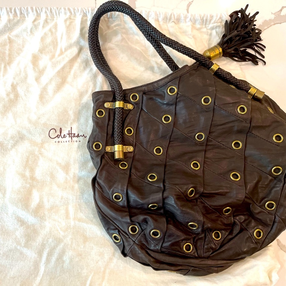 Gorgeous limited edition Cole Haan Collection calf skin, chocolate brown bag